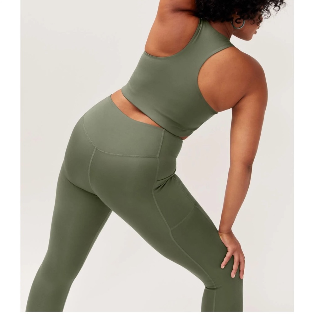 Girlfriend Collective High Rise Compression Leggings - Thyme